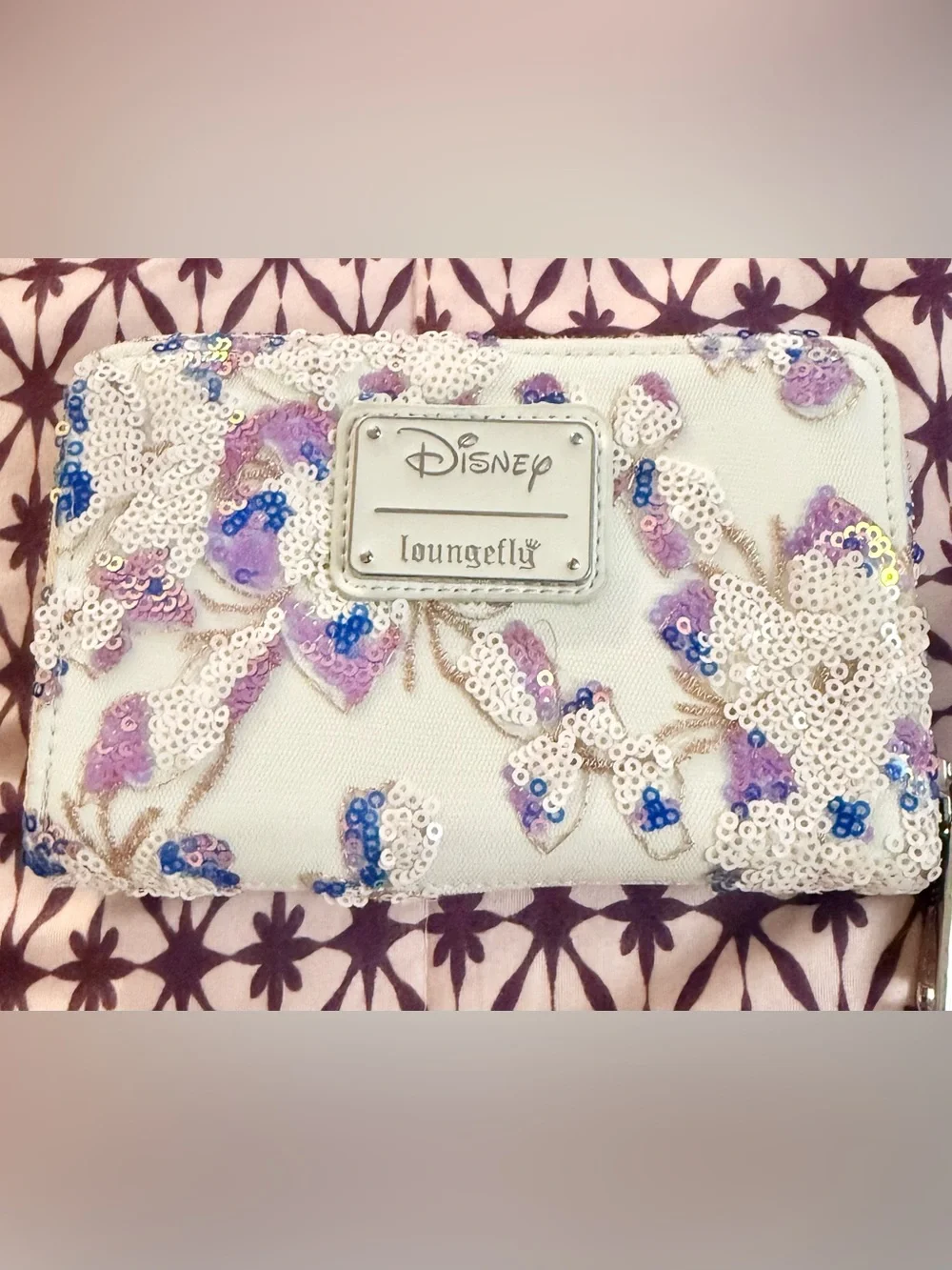 Disney Alice in Wonderland Sequin Zip Around Wallet – New Without Tags